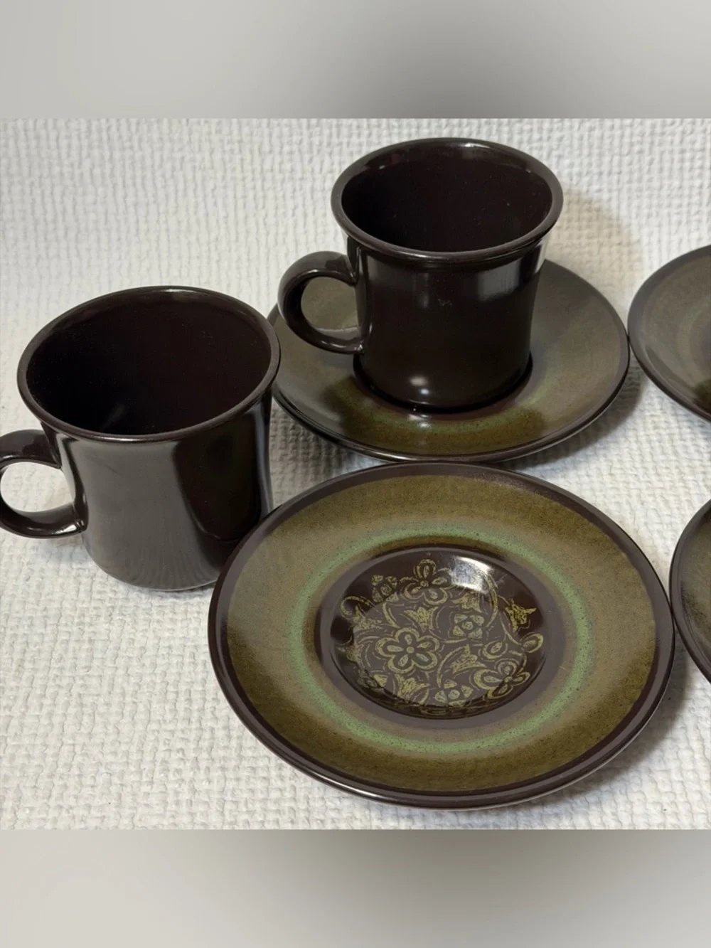 Franciscan MADEIRA Earthenware Pottery - 5 Cups & Saucers - USA